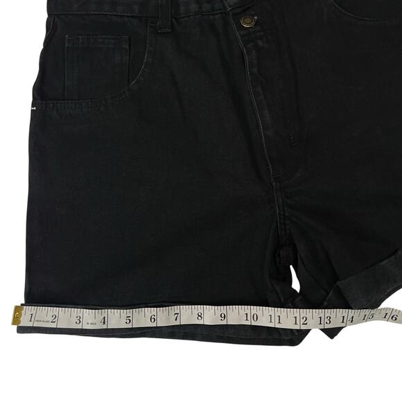 No Boundaries Black High Waist Denim Shorts Size 11/12 Women’s Vintage Look - Picture 5 of 6
